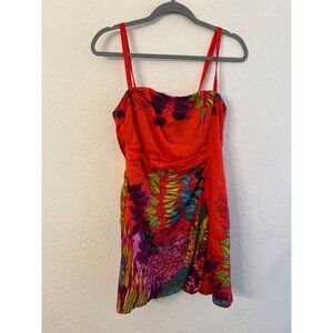 Nanette Lepore tropical heat orange soda dress size small